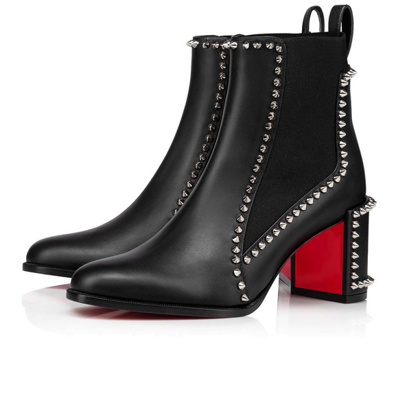 Christian Louboutin | Out Line Spiked Leather Ankle Boots - Picture 2 of 15